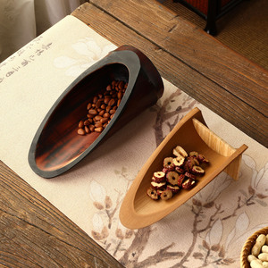Bamboo Fruit <b>Basket</b> Tea <b>Tray</b> Dessert Holder Chinese Style Serving <b>Tray</b> Residential Use Wooden Pattern - Product Image 2