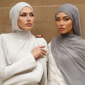 وشاح شروت الأكثر مبيعًا بالجملة، خفيف الوزن، شال للنساء المسلمات، حجاب من فيسكوز قطن كتان رايون مودال بملمس مجعد لعام 2025 - Product Image 2