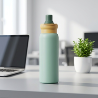 Bouteille d'eau isotherme en acier inoxydable pour enfants, 600 ml, avec double couvercle (paille et bec verseur), sans BPA, idéale pour l'école