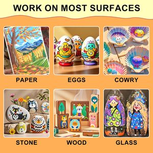 Panwenbo - Juego de <span class=keywords><strong>132</strong></span> Rotuladores de Pintura Acrílica, 66 Rotuladores de Pintura Acrílica de Doble Punta para Pintar - Product Image 6