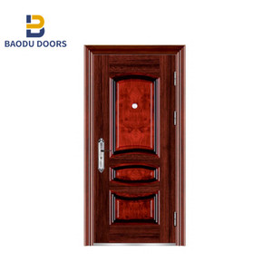 <span class=keywords><strong>Puerta</strong></span> de <span class=keywords><strong>seguridad</strong></span> de acero de alta calidad, <span class=keywords><strong>puerta</strong></span> de diseño de acero, Exterior, impermeable, oscilación, lámina de acero laminada en frío o galvanizada - Product Image 2