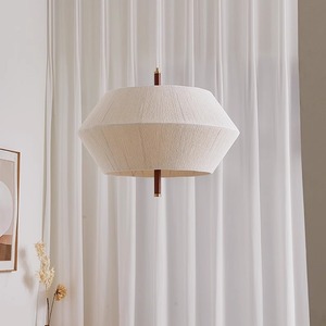 <span class=keywords><strong>Abat</strong></span>-<span class=keywords><strong>jour</strong></span> en <span class=keywords><strong>laine</strong></span> scandinave moderne en bois massif japonais minimaliste du milieu du siècle pour lustre en fil de coton tissé en treillis pour chambre à coucher - Product Image 4