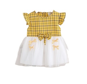 Nouvelle robe de princesse pour bébé fille, style élégant, de haute qualité, col rond, manches à pétales, robe tutu - Product Image 1