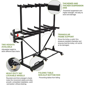 Gấp đôi Bàn và ghế lưu trữ giỏ hàng kim loại gấp ghế Rack hiển thị giữ 84 ghế - Product Image 3