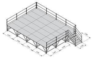 Système de mise en scène modulaire CETA STAGE '95 de fabrication italienne Plate-forme Taille personnalisable Marque Protection Corrosion Sports Entertainment - Product Image 2