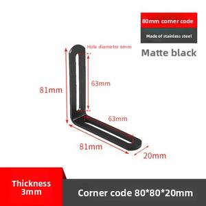 Support d'angle en <span class=keywords><strong>acier</strong></span> inoxydable à angle droit, épaissi, trou long, 90 degrés, pièce droite mobile, en forme de L, support d'étagère fixe - Product Image 6