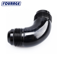 Fourage adaptor ujung selang saluran bahan bakar minyak, 90 derajat aluminium AN Male Fitting Union Coupling satu buah