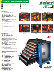 AE-7E Coffret à outils professionnel à 7 tiroirs, <span class=keywords><strong>chariot</strong></span> à outils, armoire à outils, ensemble d'outils isolés VDE AEROFORCE - Product Image 6