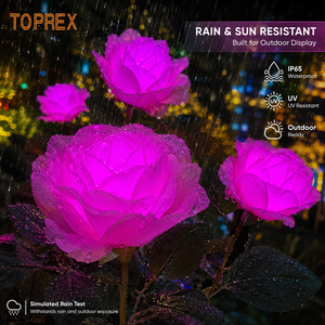 Toprex Decor Outdoor IP65 LED Rose <strong>Flower</strong> <strong>Light</strong> Commercial Landscape Wedding Event Project Motif Stake Garden Lighting - Product Image 5