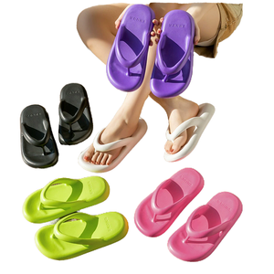 รองเท้าแตะผู้หญิงแบบสวมเปิดนิ้วเท้า น้ำหนักเบา สวมใส่สบาย กันลื่น ผลิตจากวัสดุ EVA เหมาะสำหรับฤดูร้อน พื้นนุ่ม แฟชั่น ทันสมัย กันน้ำ ใช้ในห้องน้ำได้ - Product Image 1