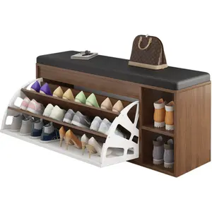 Modern Luxury Shoe Cabinet Organizer Wooden Shoe Rack Shoe Cabinet Furniture With Seat