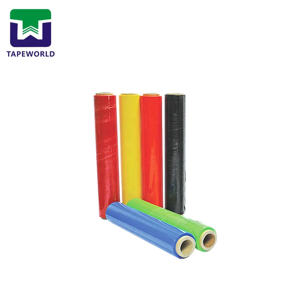 Werkspreis benutzerdefinierte Farben Palettfolie LLDPE Stretch Wrap-Verpackungsfilm durchsichtige Stretch Rollen-Film