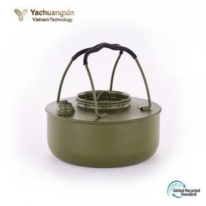 Bouilloire de camping en acier inoxydable, pot à eau portable avec couvercle et poignée pour pique-nique et voyage - Product Image 5
