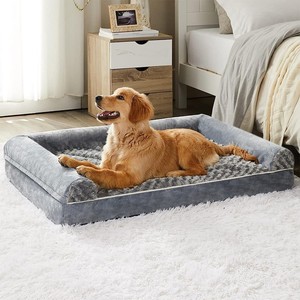 Sofá Cama Cuadrado para Perros con Patrón Liso para Todas las Estaciones, Cómodo y Desmontable, Cálido en Invierno y Transpirable - Product Image 2