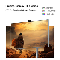 TV inteligente para juegos de 32 pulgadas, frecuencia de actualización de 60Hz, retroiluminación LED, iluminación RGB, gabinete blanco, definición HD para altavoces duales de baja latencia