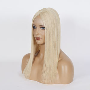 พร้อมส่งท็อปเปอร์ผมแท้สีบลอนด์แพลตตินั่มแบบยุโรป  ฐานโมโน 5x5  พร้อมเคลือบ PU  ท็อปเปอร์ผมโมโนสีบลอนด์สำหรับผู้หญิง - Product Image 2