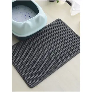 Trapping Litter Box With Handles Honeycomb Double Layer Design Super Size Cat Litter Mat Kitty Box Litter Mats For Floor