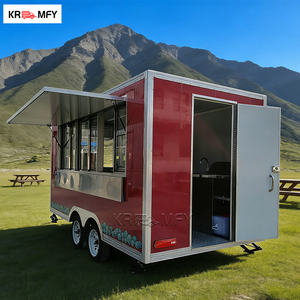 Remorque de cuisine mobile DOT CE VIN en aluminium, acier inoxydable et fibre de verre, avec four à pizza et chariot à burgers pour restauration rapide - Product Image 6