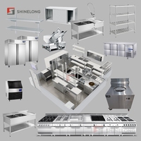 Peralatan Dapur Komersial Hotel Restoran Katering Meja Kerja Stainless Steel Kulkas Kompor Solusi Dapur Satu Atap