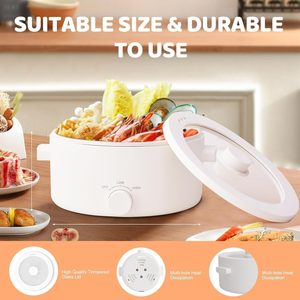 Olayks Electric Hot Pot Portable ABS Body Mechanical Control 700W Multi-functional <strong>Romen</strong> Cooker Steak Pasta Ramen Quick Heating - Product Image 4