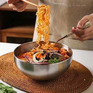 DFU0171 - Tazones para Ensalada de Acero Inoxidable, Tazón para Mezclar de Acero Inoxidable, Tazón Grande para Servir, para Mezclar, Cocinar, Hornear y Preparar - Product Image 6