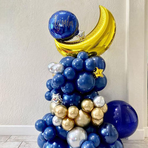 Azul marino Blanco Fiesta <span class=keywords><strong>de</strong></span> <span class=keywords><strong>cumpleaños</strong></span> Decoración <span class=keywords><strong>Globos</strong></span> Guirnalda Arco Kit con Star Moon Foil <span class=keywords><strong>Globos</strong></span> <span class=keywords><strong>para</strong></span> Mubarak - Product Image 3