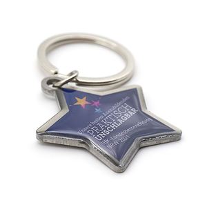Fashionable <b>Custom</b> Metal Keychain for Teenagers Nickel Plating 2D Shield Shape <b>Key</b> Chain for Company Event - Product Image 4