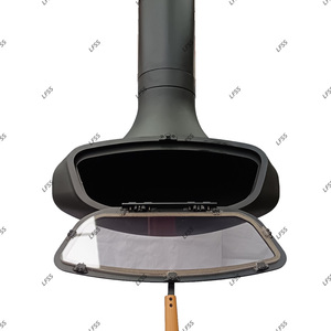 Chimenea <span class=keywords><strong>de</strong></span> <span class=keywords><strong>Leña</strong></span> Independiente <span class=keywords><strong>de</strong></span> Metal con Diseño Personalizado, Chimenea Giratoria para Interiores en Venta - Product Image 3