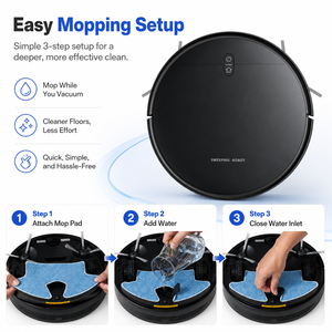 18000Pa Smart Robot Vacuum Cleaner 3-in-1 Sweep <b>Mop</b> Gyro Navigation Tuya App Remote Control Auto Recharge HEPA Brushless OEM ODM - Product Image 2