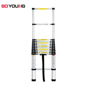 Échelle télescopique en aluminium de 2 <span class=keywords><strong>m</strong></span> à <span class=keywords><strong>7</strong></span> <span class=keywords><strong>m</strong></span> avec une épaisseur de 1,2 à 1,5 mm, pliable avec un système de fermeture douce pour une utilisation à la maison ou en extérieur - Product Image 2
