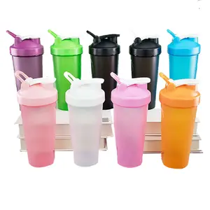Phòng tập thể dục uống gourde mixeur Gradient nước gia vị miễn phí BPA hỗn hợp bột số lượng lớn bột tròn dưới trộn Mini Shaker chai nước