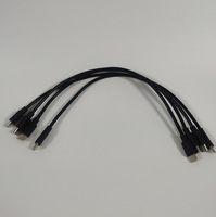 Cable TPC de 60W 3A de Carga Rápida, 0.3m, Negro, Doble Cabeza Tipo-C para Computadora y Cámara