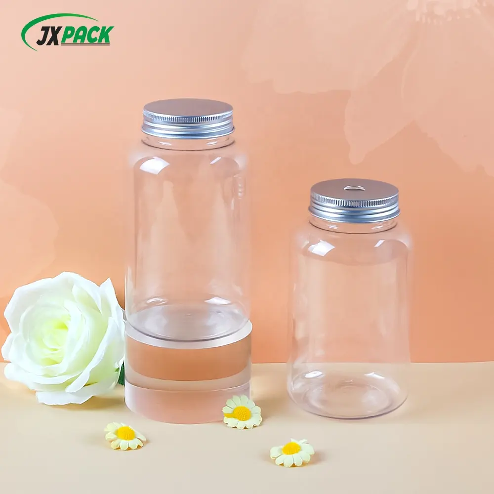 Contenitore imballaggio biodegradabile circle milk tea bottle 500ML milk tea pet bottiglia di plastica Taiwan milk tea bottle