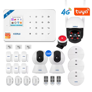 KERUI W184 4G WIFI <span class=keywords><strong>GSM</strong></span> Haussicherheits-Alarmsystem mit Alexa Home 5MP Tuya <span class=keywords><strong>Smart</strong></span> Kamera Drahtloser Türsensor Einbruchmeldeanlage - Product Image 1