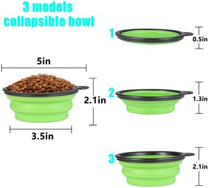 Ciotola pieghevole per cani e gatti in Silicone per animali domestici pieghevole da viaggio all'aperto portatile pieghevole acqua potabile che alimenta una ciotola per alimenti lenti - Product Image 5
