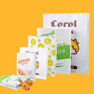 Papier écologique personnalisé avec logo, résistant à la graisse, pour l'emballage alimentaire, sac en papier coloré résistant à l'huile pour pain et snacks - Product Image 4