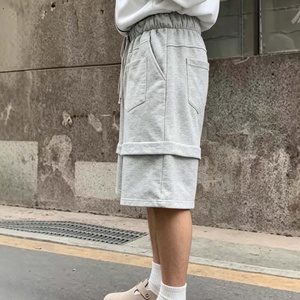 Shorts en molleton français personnalisés pour hommes, vente en gros, décontractés, avec cordon de serrage, poches, tricotés, 100% coton, style streetwear pour hommes - Product Image 4