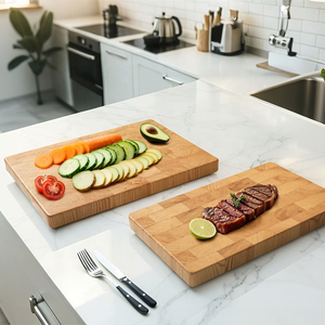 Tabla de Cortar Rectangular de Madera de <span class=keywords><strong>Alerce</strong></span> con Asa de Acero Inoxidable, para Servir Frutas y Verduras - Product Image 6