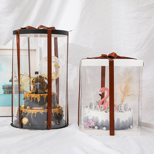 customized PET round shape clear cake boxes in bulk