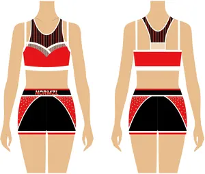 2024 Hot Sales Women's Cheerleading Bra Shorts Spandex Fabric Cheer Practice Wear