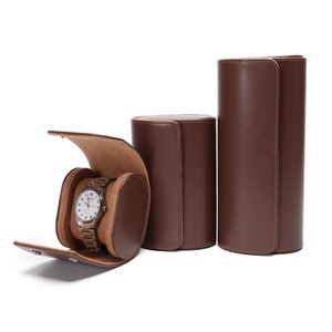 Wholesale Custom PU Leather <b>Watch</b> Case 2 Slots Slide Display Protective Travel <b>Watch</b> Box for Smart Wristwatch Packaging - Product Image 5