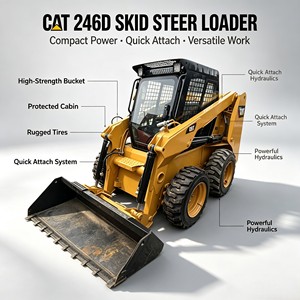 Used <b>CAT</b> 246D Skid Steer Loader Original Caterpillar <b>Wheel</b> Skid‑steer Loader Good Condition Construction Machinery for Sale - Product Image 1