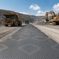 Tapis en HDPE noir 4x8 pour l'exploitation minière, les champs pétrolifères, le gaz naturel, les équipements lourds et les routes temporaires, tapis de protection du sol extérieur réutilisables