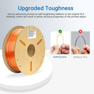 Filament d'impression 3D PLA 1 kg, poids net 1 kg, 1,75 mm, haute qualité, ROUGE SOIE OR, filament d'imprimante 3D - Product Image 3