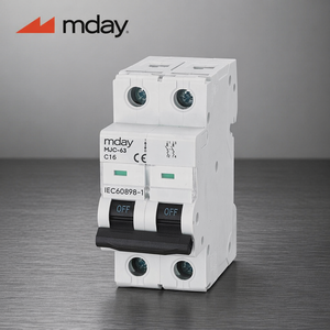 Disjoncteur miniature MADY 2P <span class=keywords><strong>16A</strong></span> AC sur rail DIN en cuivre pour la protection de sortie des onduleurs solaires photovoltaïques et les systèmes d'énergie connectés au réseau - Product Image 1