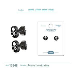 Orecchini a Perno Cotigo in Acciaio Nero Modello 13548 0,1g - Product Image 1