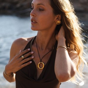 Sun Shaped Stainless Steel <b>Stud</b> Earrings 18k Gold Plated <b>Titanium</b> Steel Fashion Jewelry For Women Geometric Design - Product Image 3