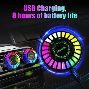 Mini luz decorativa de aromaterapia para coche F2, salida de aire Interior, perfume, música controlada por voz, luz de recolección rítmica RGB - Product Image 5