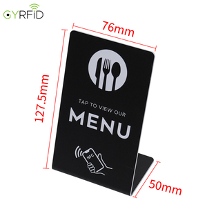 ขาตั้งโต๊ะ PVC แบบกำหนดเองสำหรับขายส่ง พร้อม <span class=keywords><strong>QR</strong></span> Code สำหรับรีวิว Google, ขาตั้ง NFC สำหรับร้านอาหาร, ขาตั้งเมนู NFC สั่งอาหารออนไลน์ - Product Image 3