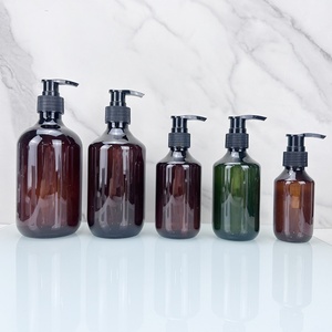 Flacons transparents ambrés en PET avec pompe pulvérisatrice pour cosmétiques, lotions, shampoings, masques faciaux, impression sérigraphique – 100 ml, 200 ml, 300 ml, 500 ml - Product Image 3